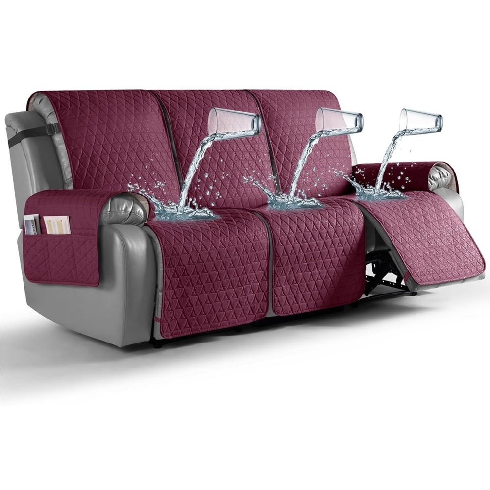 Waterproof Burgundy Recliner Couch Cover